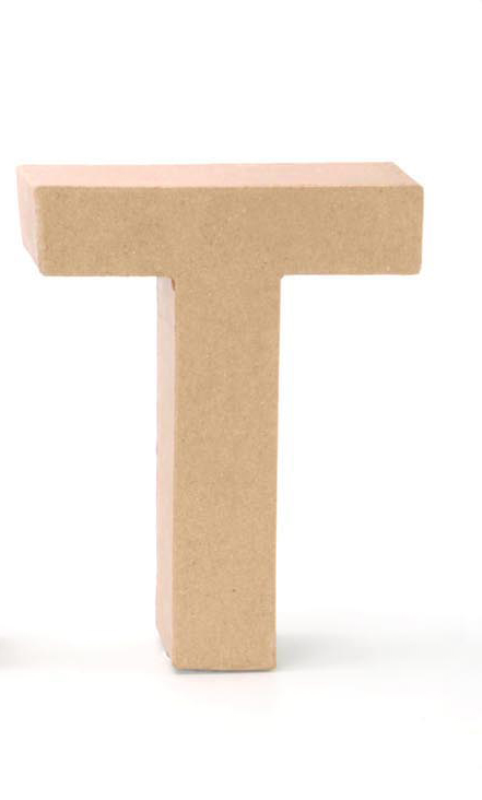 Papp-Buchstaben T 17,5x5,5cm